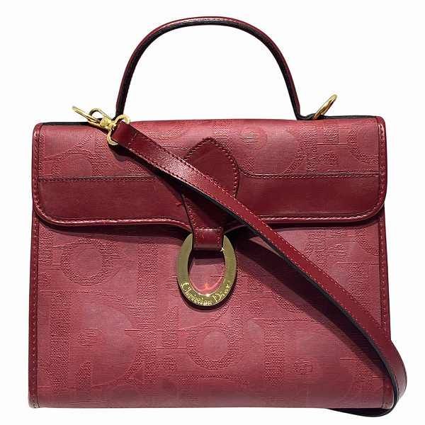 ディオール Dior 2WAY ショルダーバッグ オーバル トロッター レッド バッグ ショルダーバッグ レディース