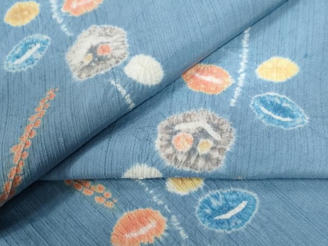 平和屋着物●上質な紬 絞り 花唐草文 正絹 ♥ CAAW8303yc
