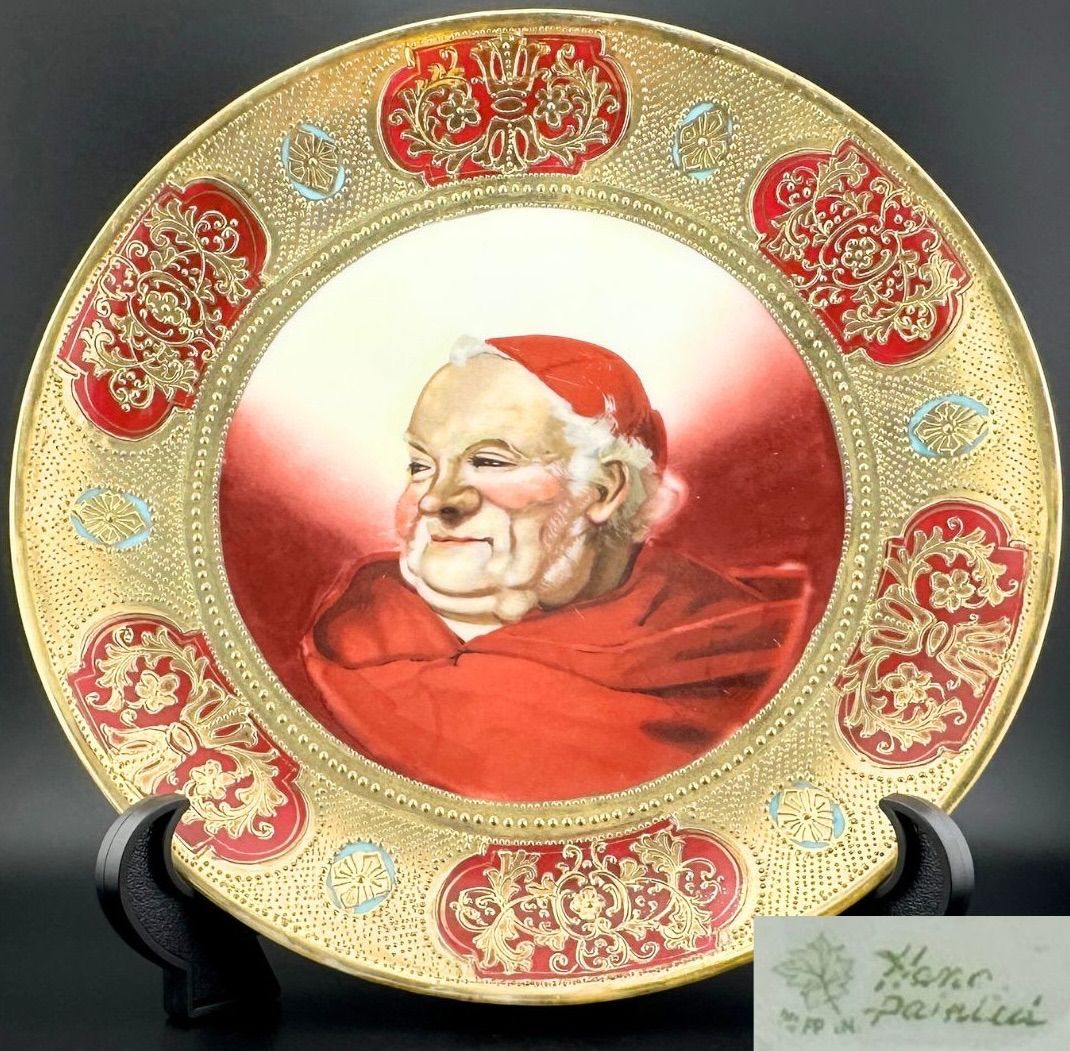 アンティーク　初期オールドノリタケ　メイプルリーフ印　希少な美術品です【美品】 希少】初期オールドノリタケ アンティーク飾皿 メープルリーフ印 豪華