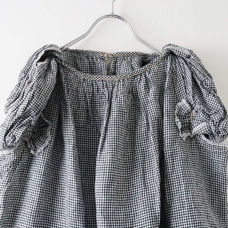 AD2020 tricot COMME des GARCONS トリココムデギャルソン ギンガムチェック変形プルオーバーブラック ブラウス【2400013452205】 AD2020 tricot COMME des GARCONS トリココムデギャルソン ギンガム