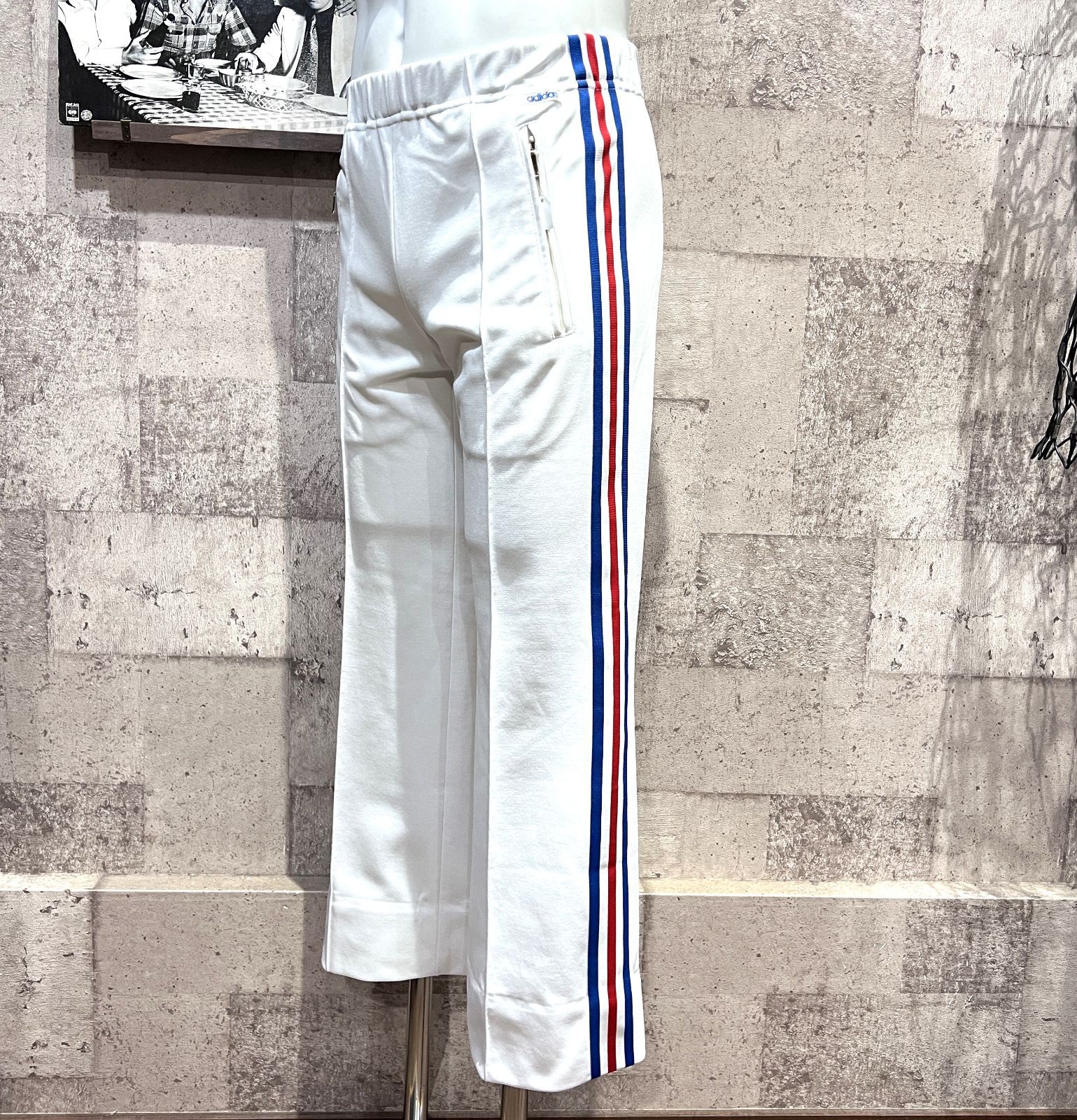 70'S-80'S アディダス トラックパンツ S 白トリコ ジャージ パンツ