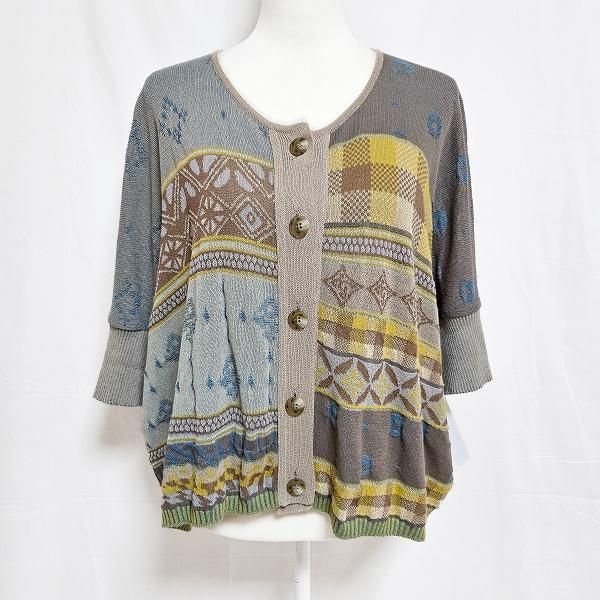 anc フーガフーガ FUGA FUGA カーディガン F 青系 茶系 マルチ 佐藤