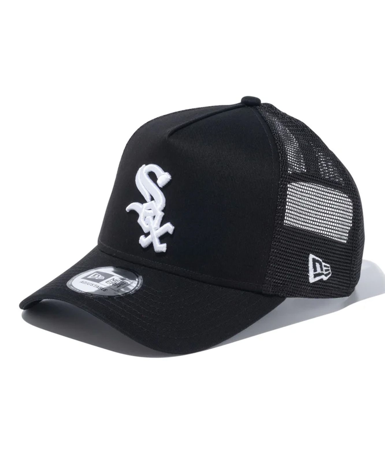 【ムラスポ公式】新品 NEW ERA ニューエラ キャップ 帽子 9FORTY A-Frame トラッカー MLB Side Patch シカゴ・ホワイトソックス ブラック 14109742