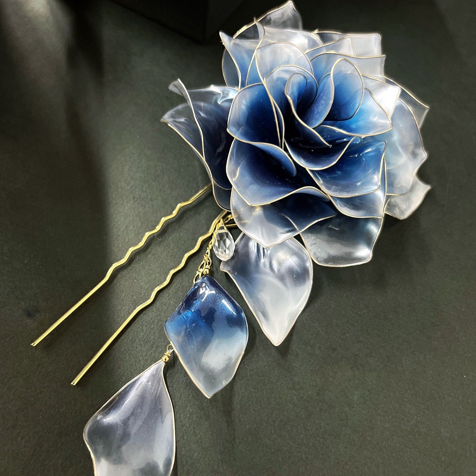 青薔薇 「夢叶う」かんざし h4069 - メルカリ