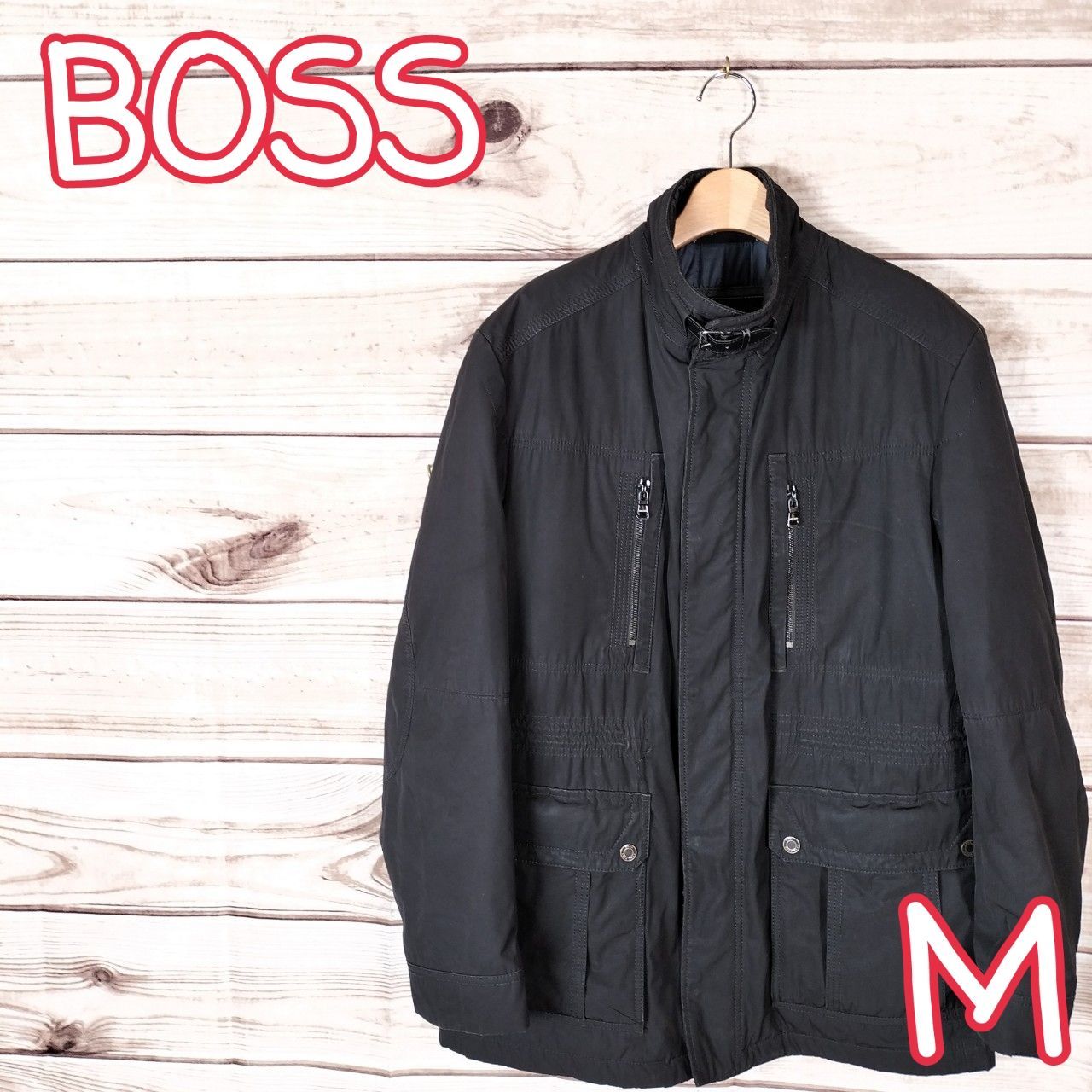 BOSS ボス メンズ ジャンパー アウター ジャケット 黒 クロ M相当 M 