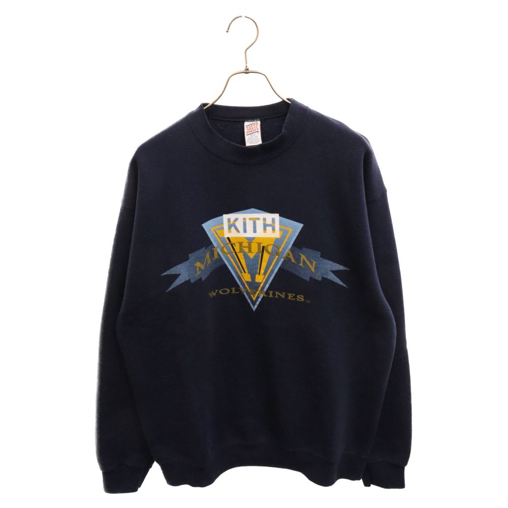 KITH キス Vintage Crewneck 22-070-060-0069-1-0 ヴィンテージ ロゴプリント クルーネックスウェットトレーナー ネイビー KITH (キス) Vintage Crewneck 22-070-060-0069-1-0 ヴィンテージ ロゴ