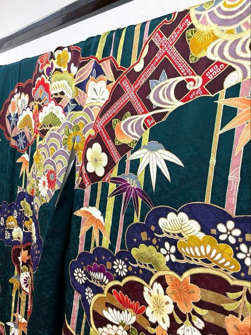振袖 豪華 刺繍 金彩 紋意匠 四季の草花 身丈170cm 振袖 豪華 金駒