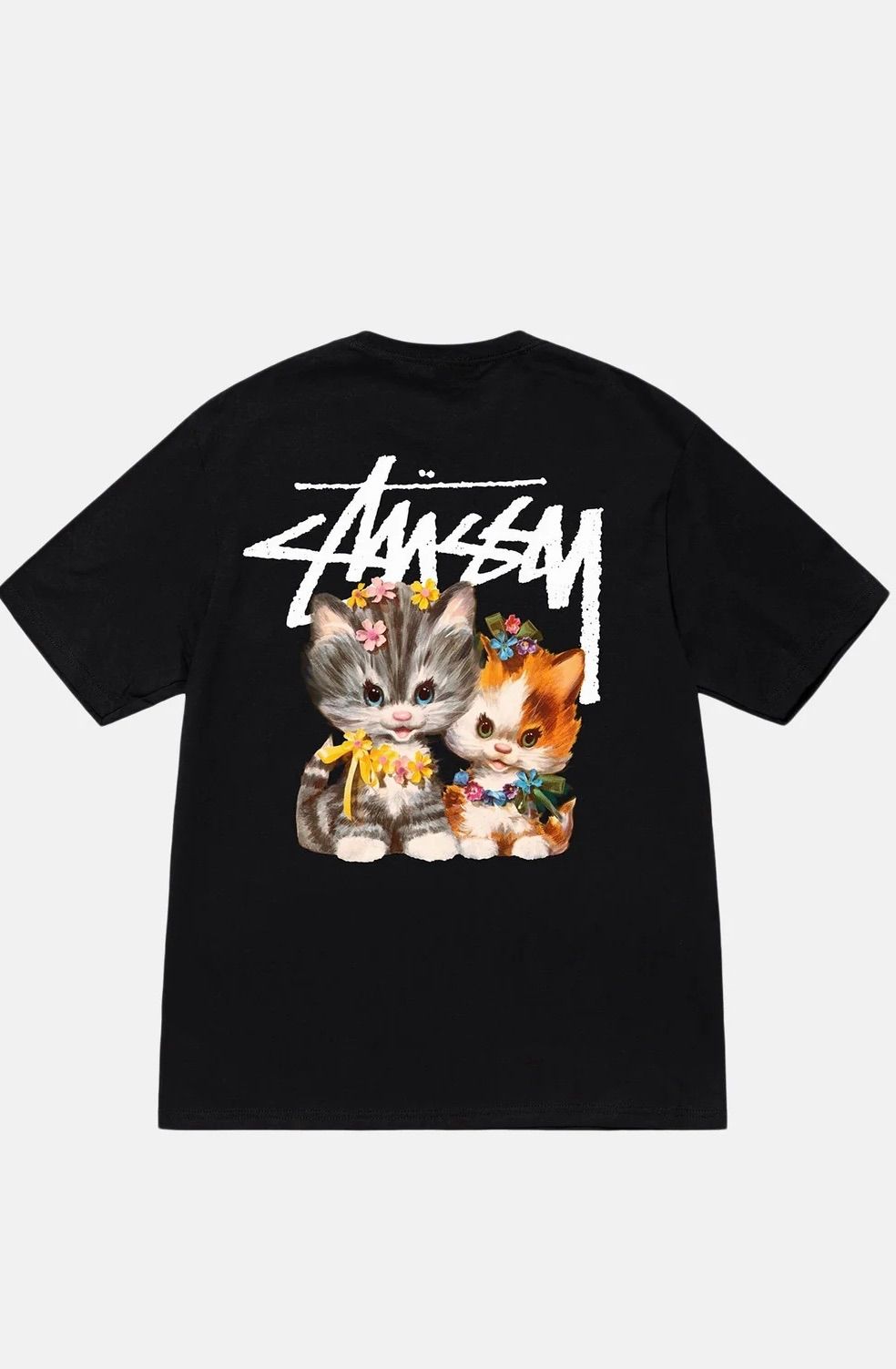 完売品 STUSSY KITTENS TEE 新作 Tシャツ ブラック ホワイト - メルカリ