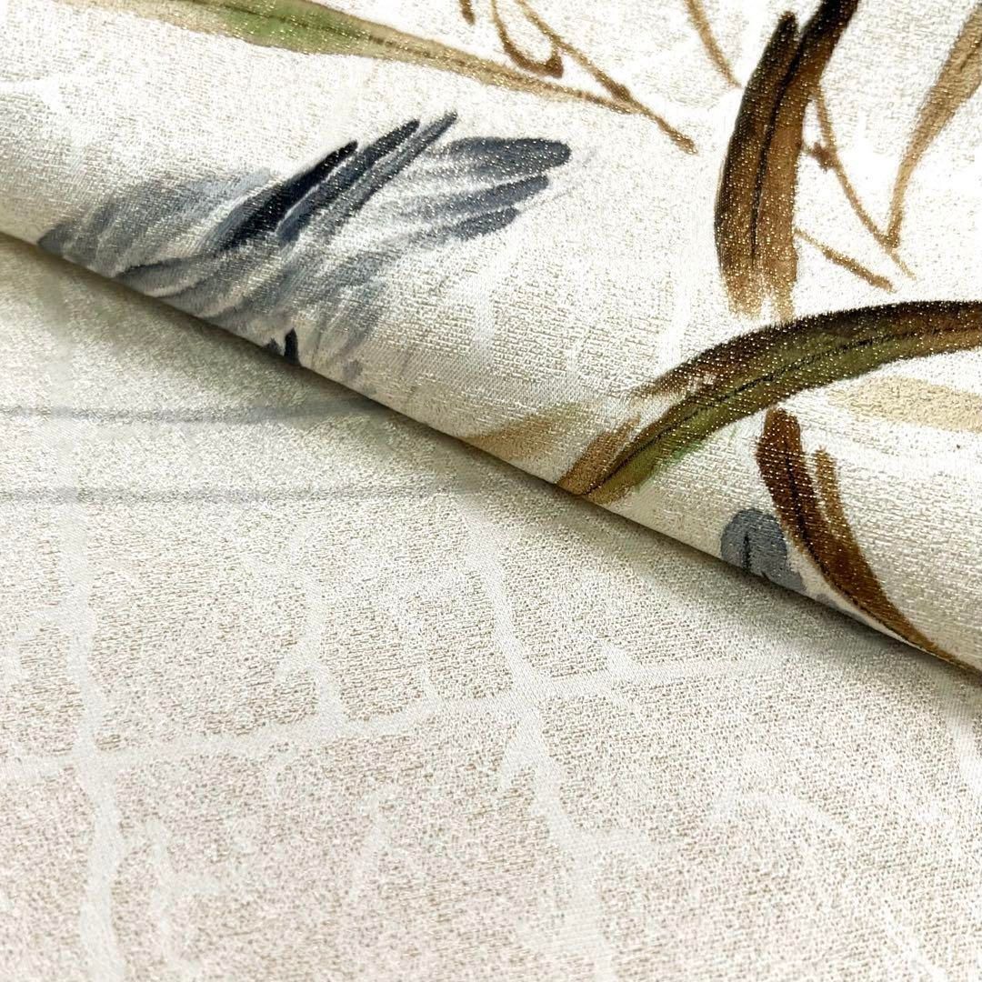 名古屋帯 作家物 水辺の鴛鴦 金通し 乳白色 O-4116 - メルカリ 