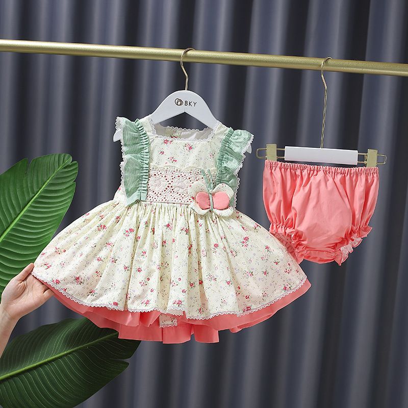 韓国風 子供服 カバーパンツ付 ワンピース ドレス 100 - メルカリ