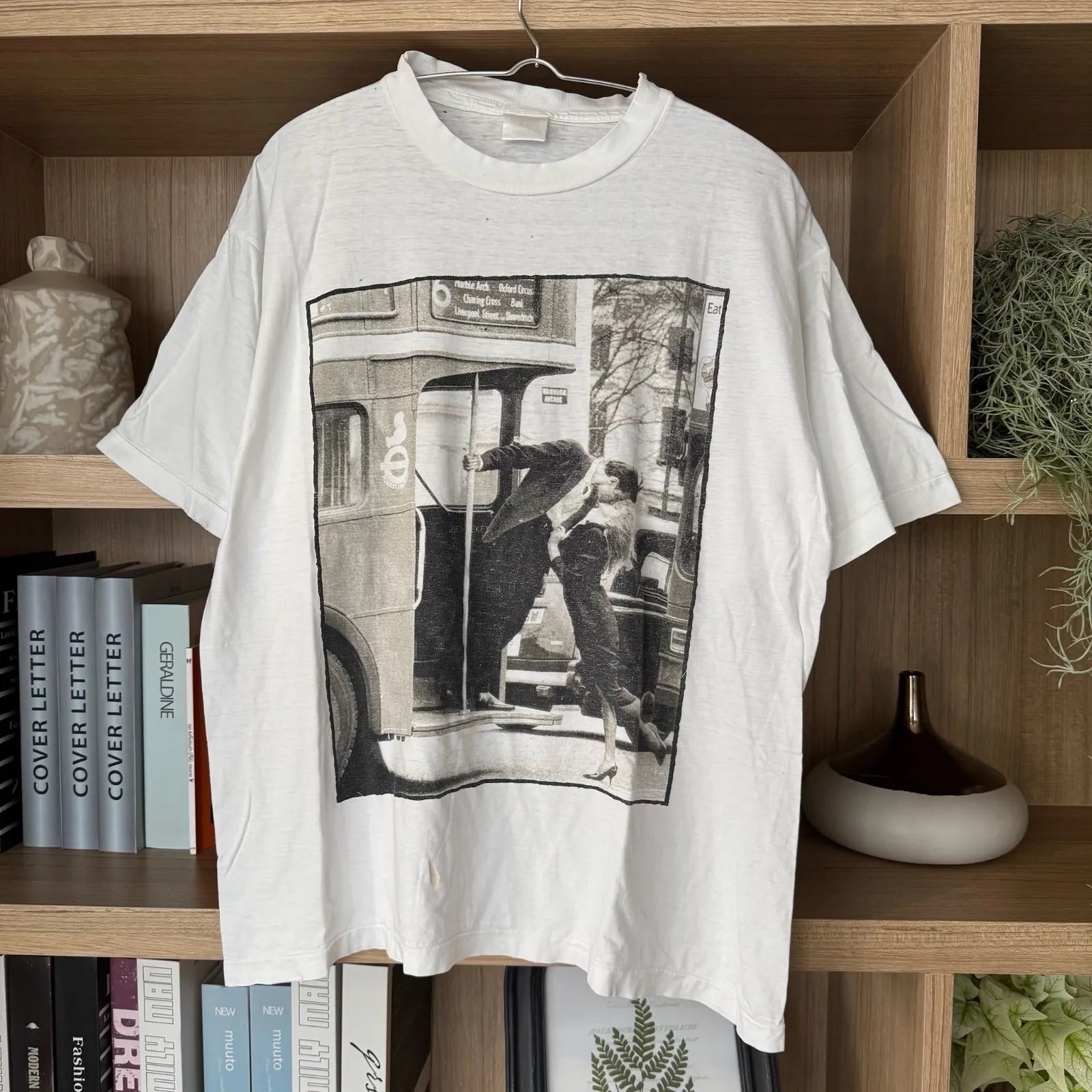 90s 雰囲気系 モノクロフォトT アートTシャツ フォトTシャツ 