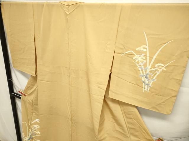 平和屋着物▽訪問着 単衣 女郎花 銀彩 正絹 逸品 DAAU3207op