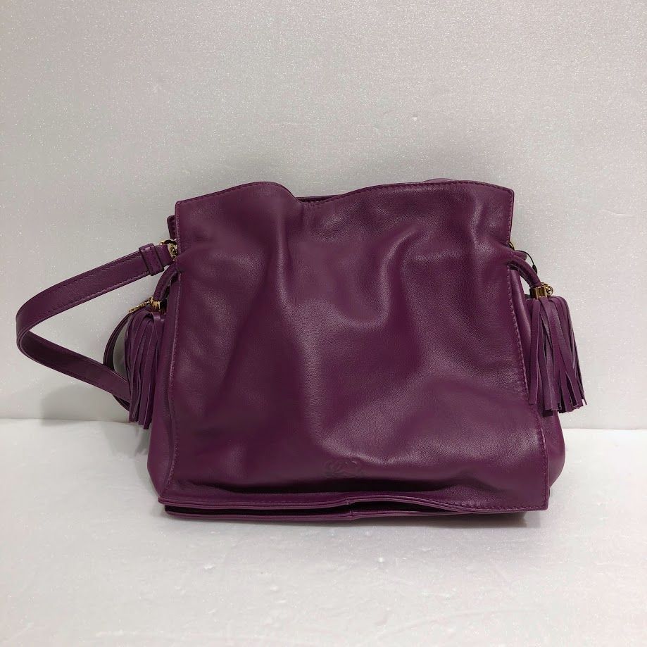 【付属品あり・美品】LOEWE ロエベ フラメンコ／ナッパレザーパープル LOEWE ロエベ フラメンコ バッグ ショルダー パープル ナッパレザー