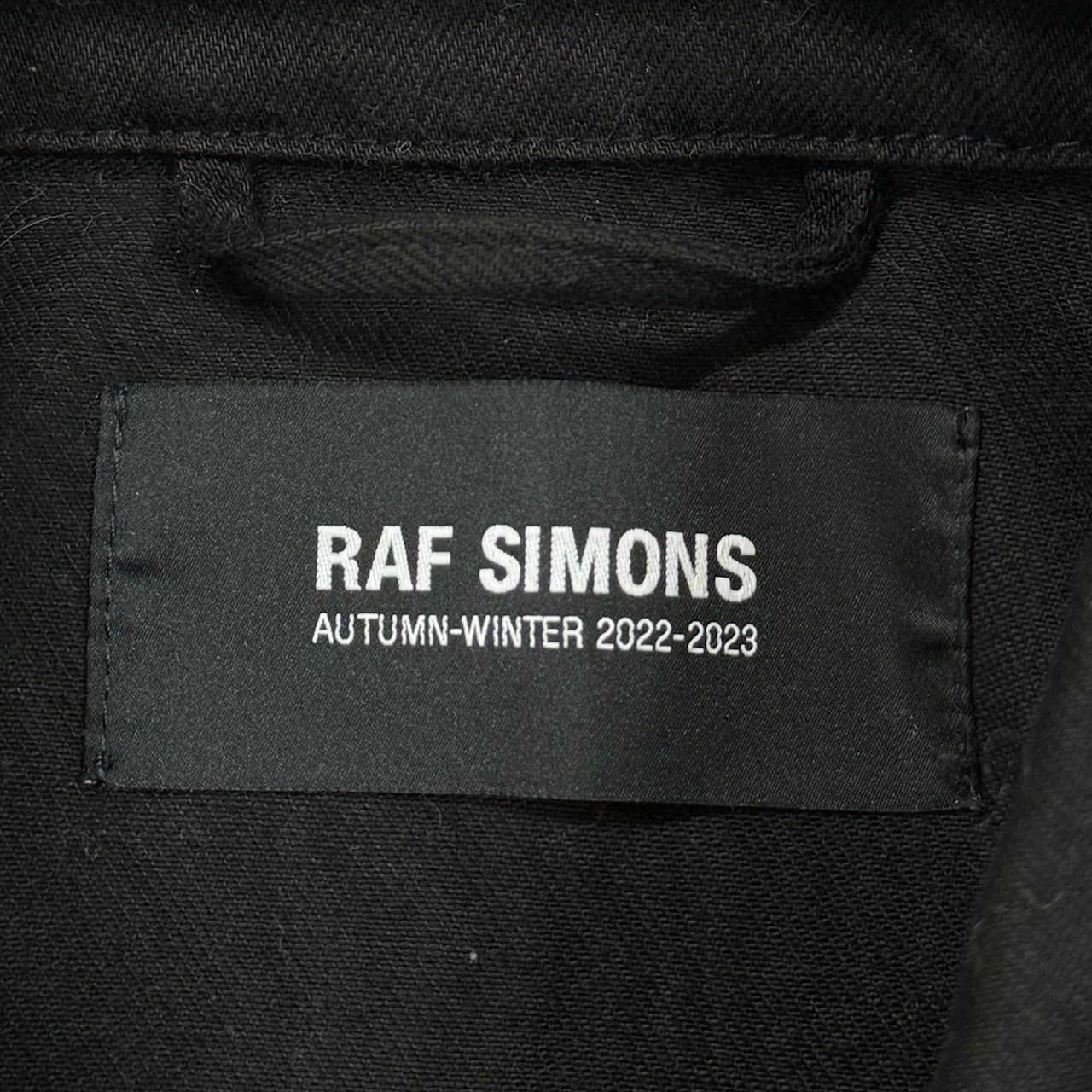 国内正規 美品 RAF SIMONS 22AW Denim Jacket With Leather Patch 