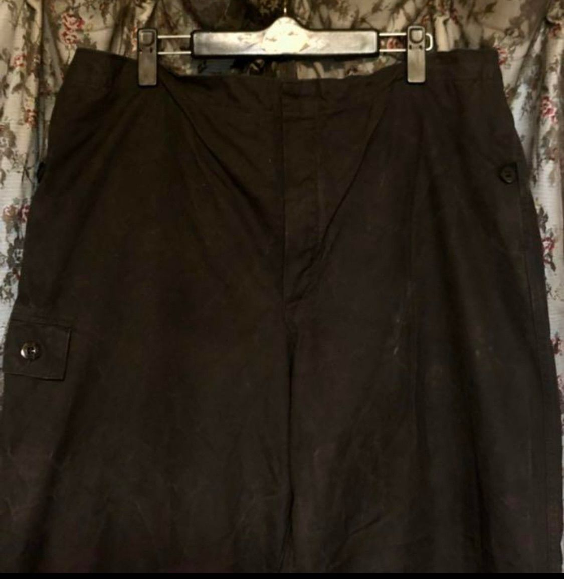 レア 50's ドイツ軍 M52 サスペンダー付き カーゴパンツ 黒ブラックW90