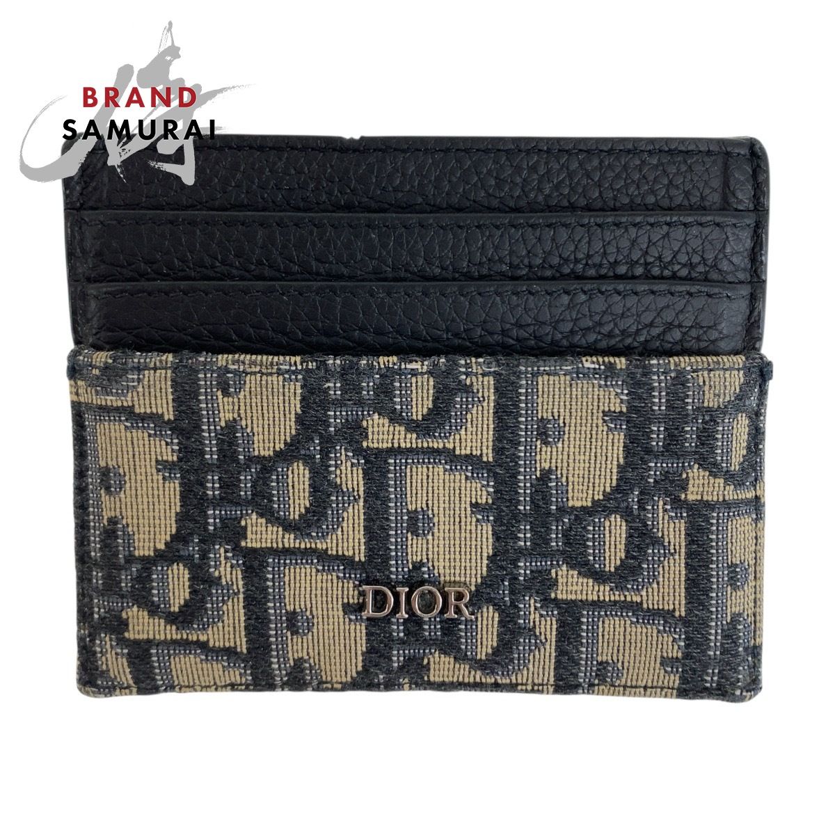 美品 Dior ディオール オブリーク ネイビー シルバー金具