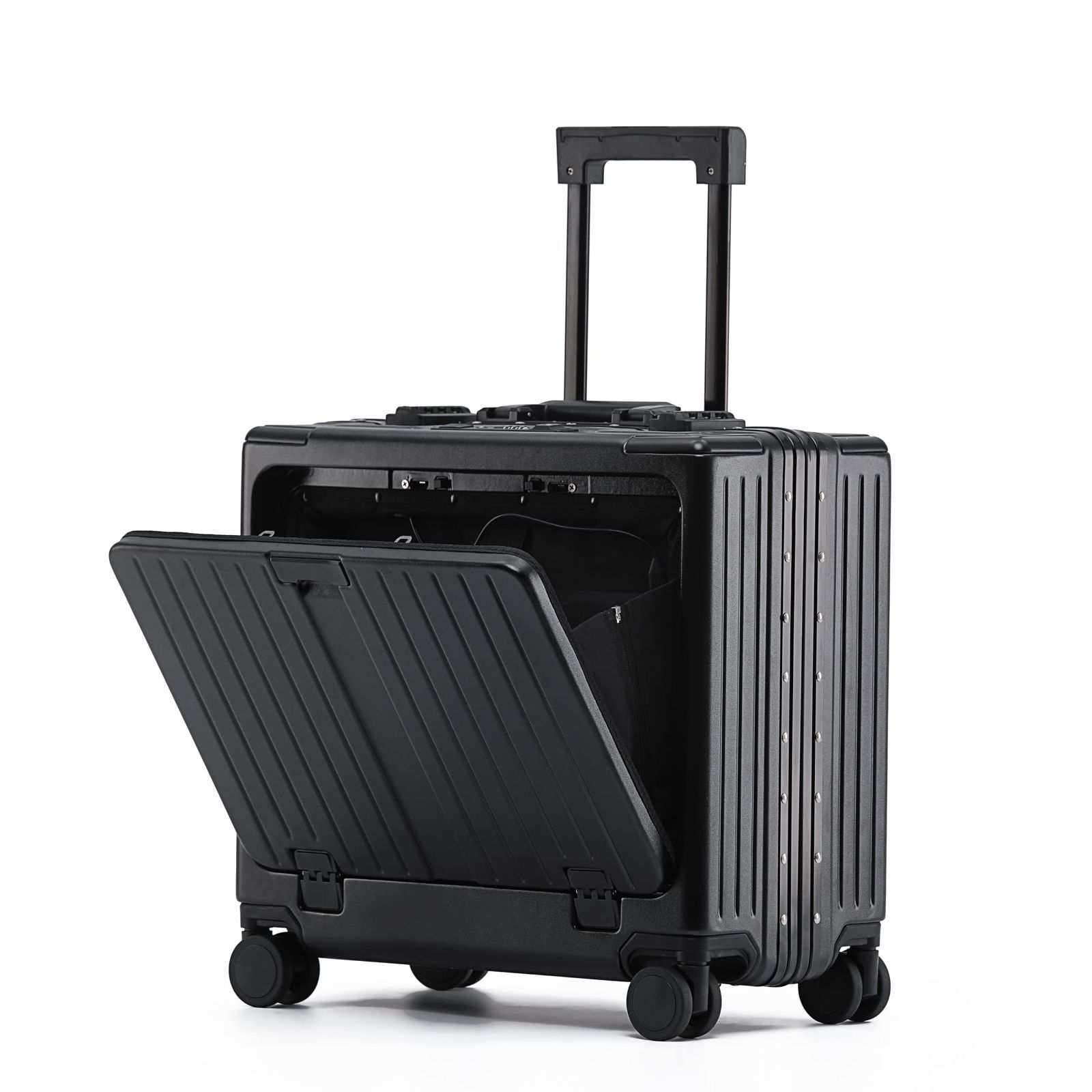USB充電 多機能 トップオープン アルミフレーム キャリーケース TSA