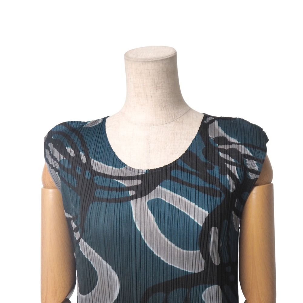 Sサイズ プリーツ ノースリーブ ロングワンピース　イッセイミヤケ □美品□PLEATS PLEASE ISSEY MIYAKE プリーツプリーズ イッセイ