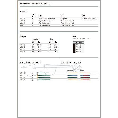 Vision ヴィジョン バイオリン弦 D線 シルバー巻 VI03 1|2