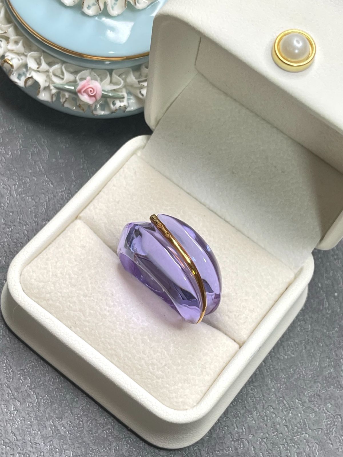 ✨美品✨バカラ リング 指輪 ドットリング 8号相当 バカラ/リング/ブルー/ドット柄の買取実績【ブランディア】