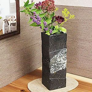 信楽焼 陶器 花入れ やきもの 壷 花瓶 花器 古信楽角花入れ ha-0145