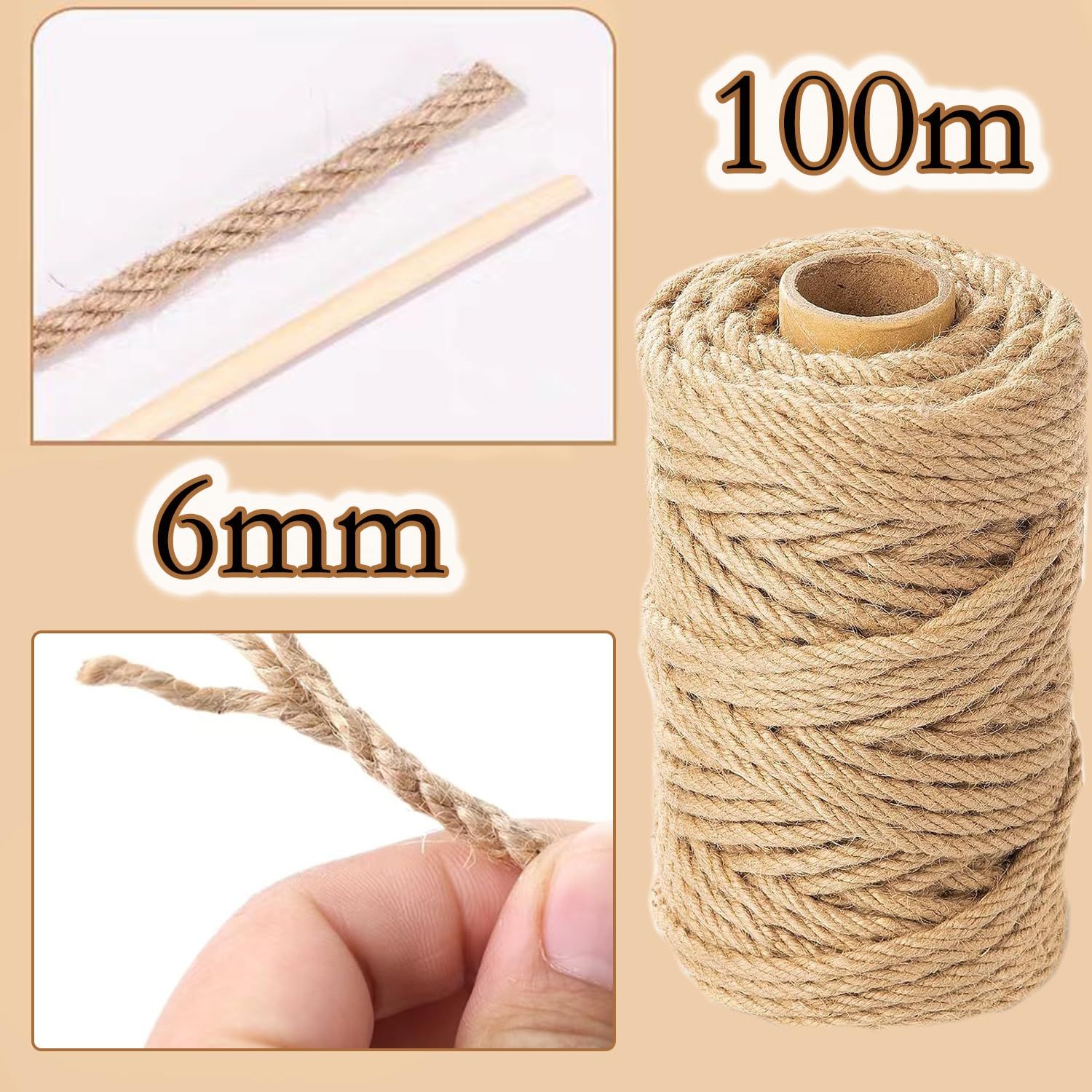 麻縄　染縄　カーキ　6mm 8m 8本セット 麻縄 染縄 カーキ 6mm 8m 8本セット 麻縄 染縄 カーキ 6mm