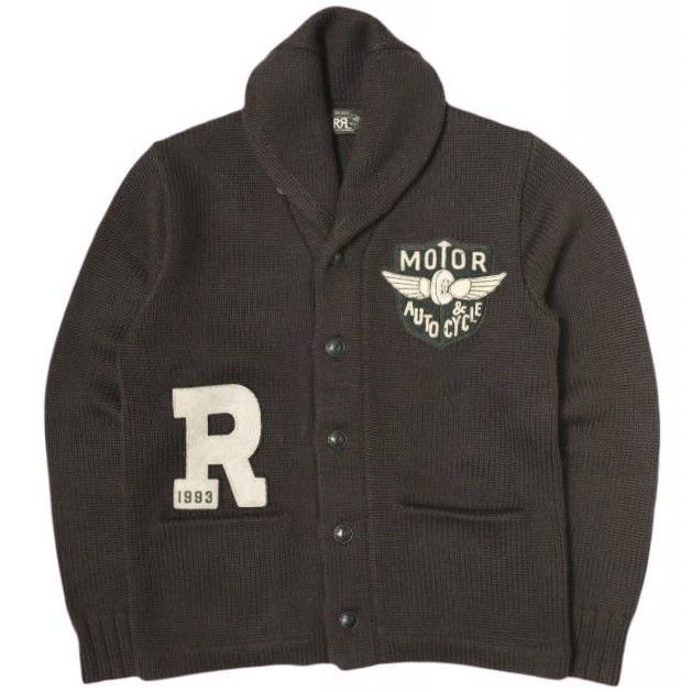 RRL ダブルアールエル 25SS アップリケド ウールショール カーディガン MNRRSWE16820181 S Brown Double RL ニット トップス mc68674