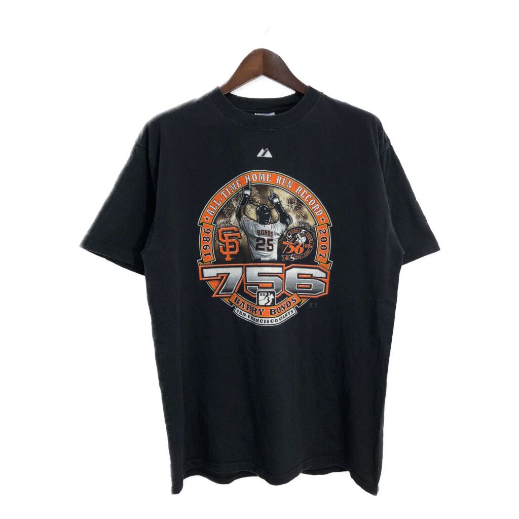 00年代 Majestic MLB サンフランシスコ・ジャイアンツ バリー・ボンズ 半袖Ｔシャツ プロチーム (メンズ XL) 中古 古着 R5656