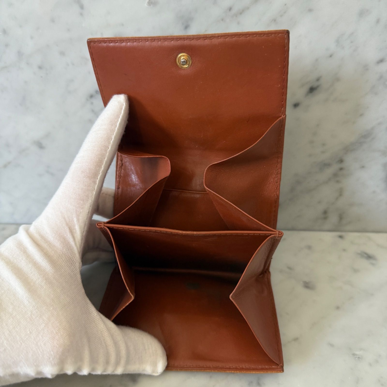 未使用級◇バレンシアガ グッチ 三つ折り財布 エブリデイ GGスプリーム