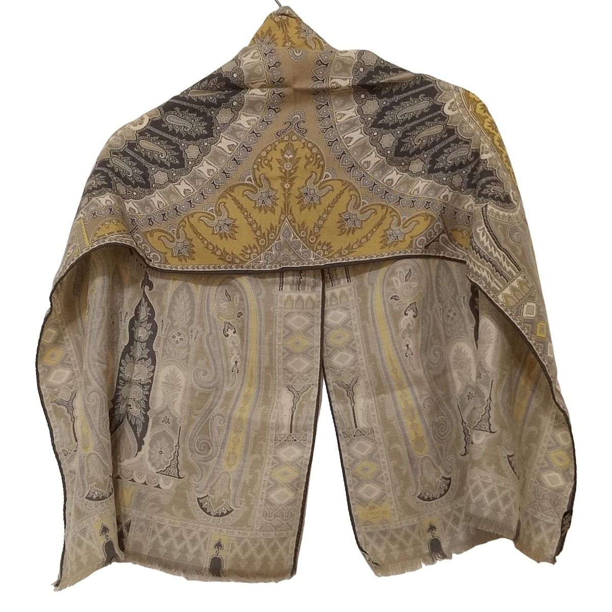 ETRO(エトロ) ストール(ショール)美品 - グレーベージュ×グレー