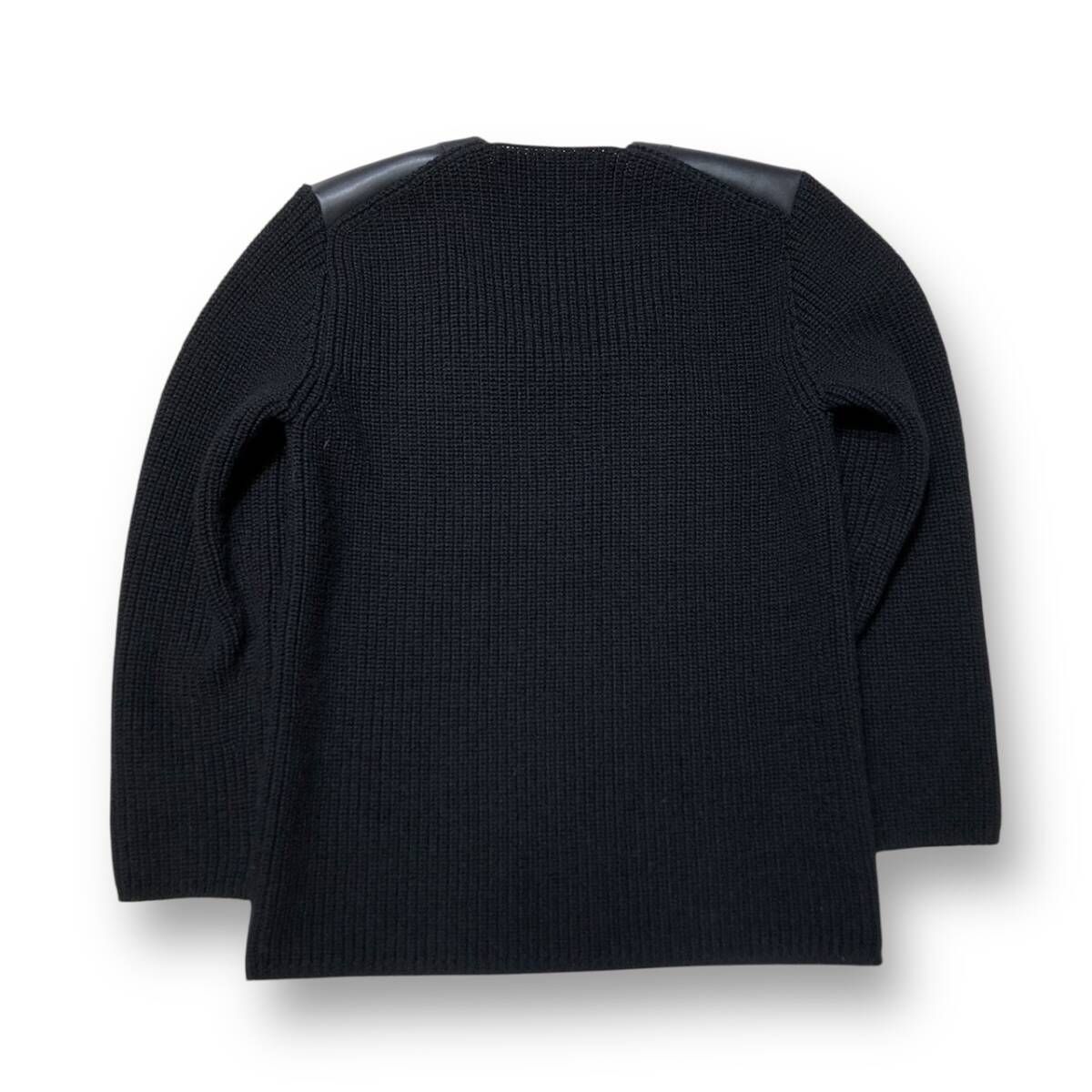 【専用】今期 24aw 新品未使用 コムデギャルソン フェイクレザー スカート 24AW COMME des GARCONS Knit フェイクレザー切替長袖ニット S
