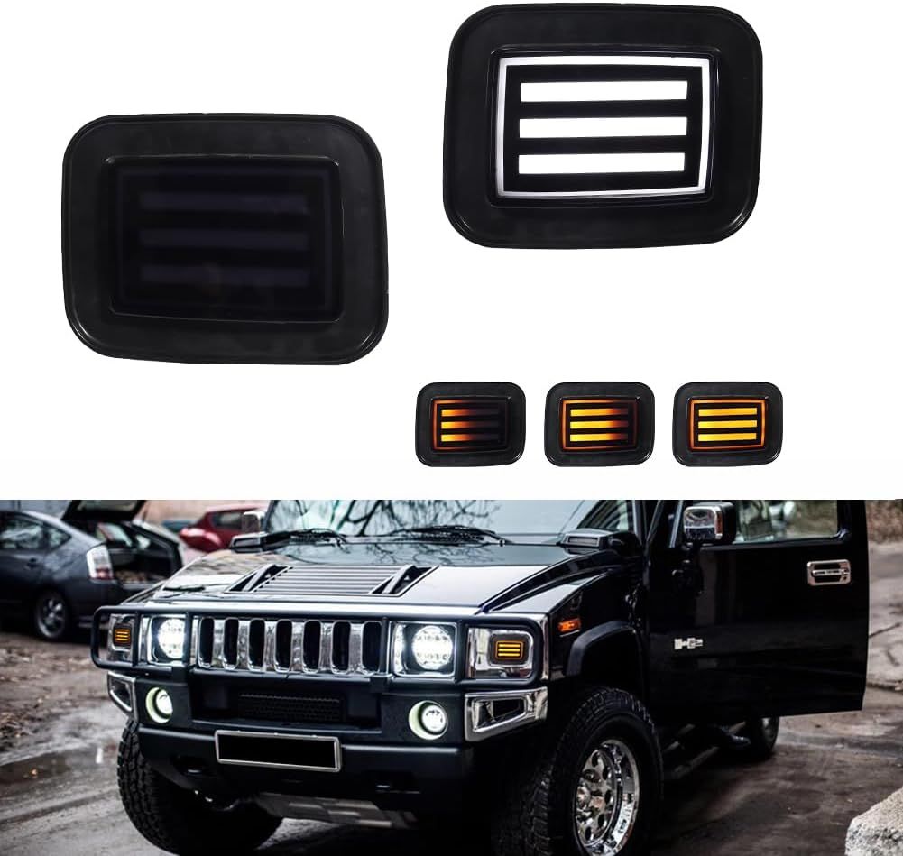 Amazon | GSOWO 4個 アンバー LED サイドマーカーライト Hummer