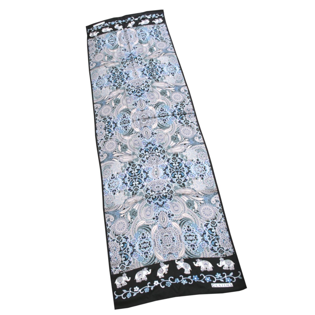 岡重謹製 シルクショール ストール 更紗模様 正絹 シルク100％ 和装 レディース