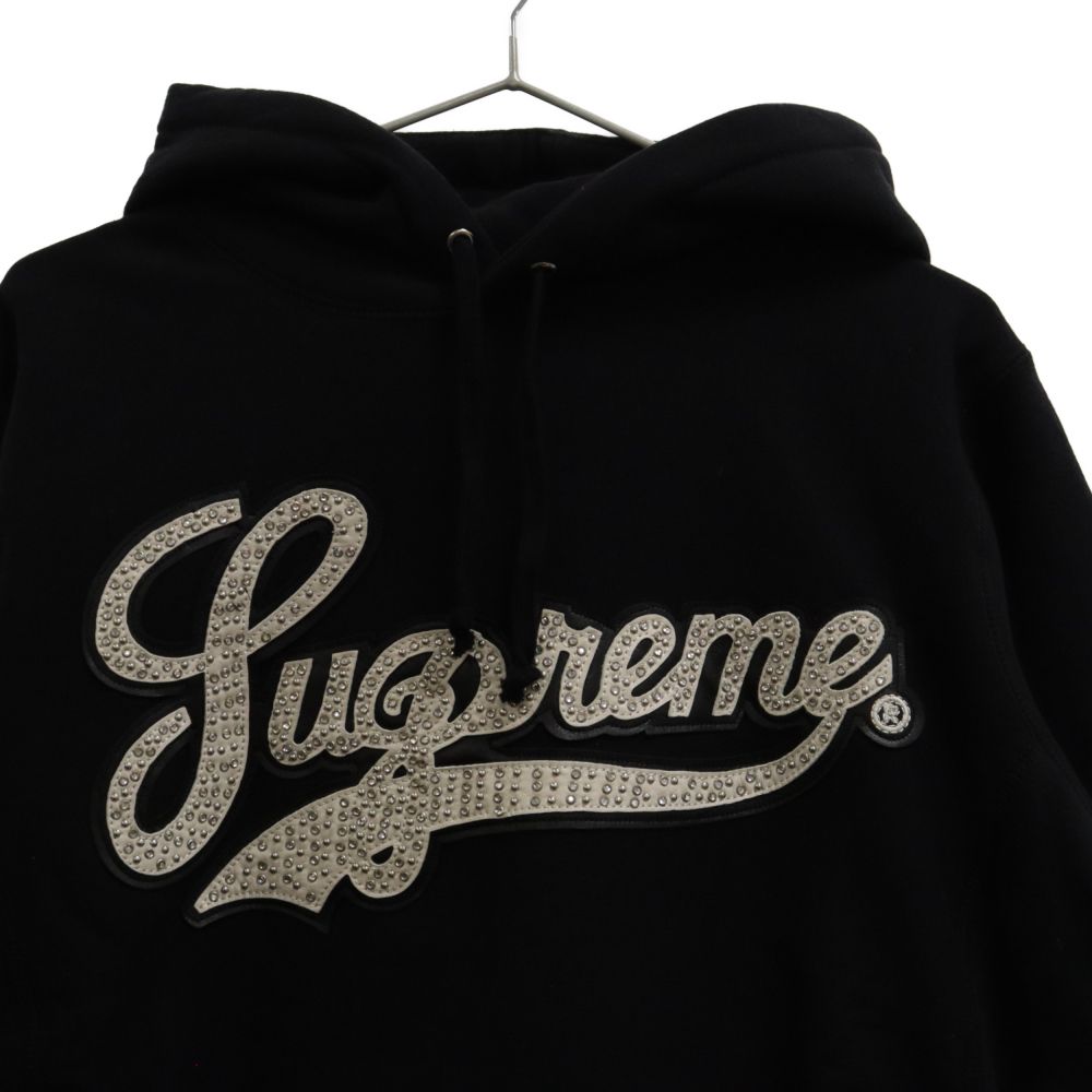 SUPREME シュプリーム 16SS Studded Leather Script Hooded Sweatshirt  