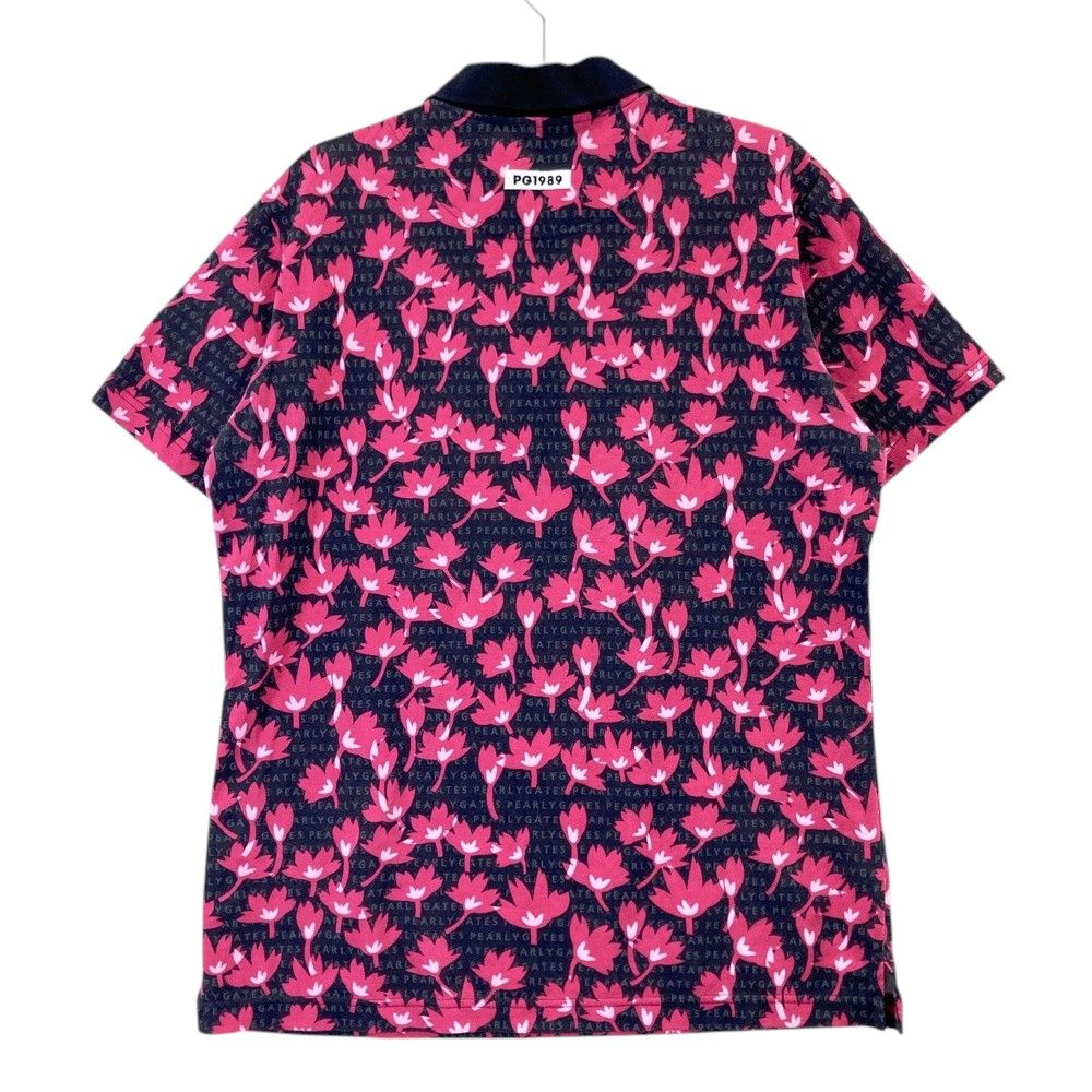 サイズ 6 PEARLY GATES パーリーゲイツ 半袖ポロシャツ ロゴ×花柄 ブラック系 240101515920 ゴルフウェア メンズ ストスト
