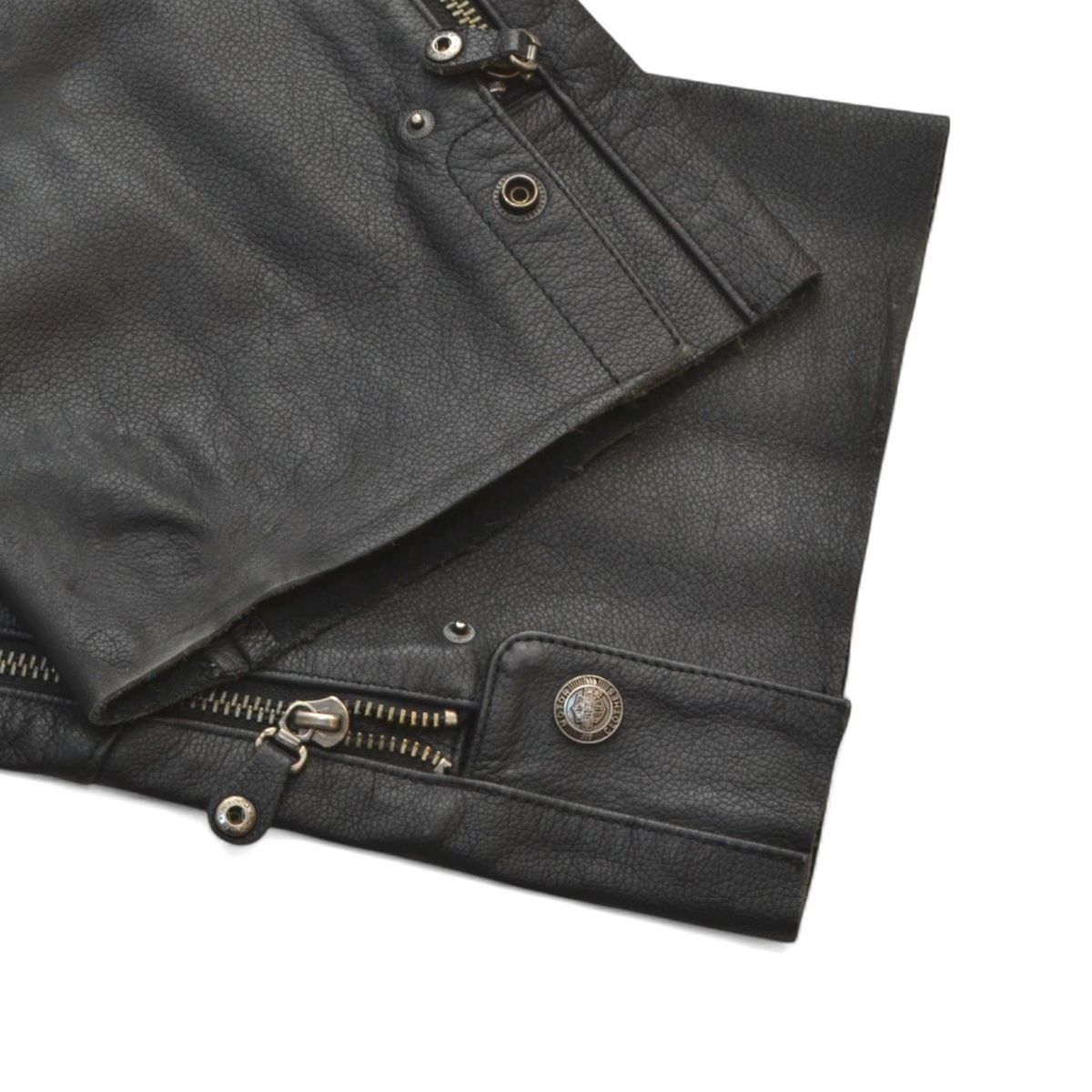 ハーレーダビッドソン　レザーチャップス レザーパンツ　バイカーUSA製　サイズS 60's HARLEY-DAVIDSON Leather Pants Black SIZE 34 60年代