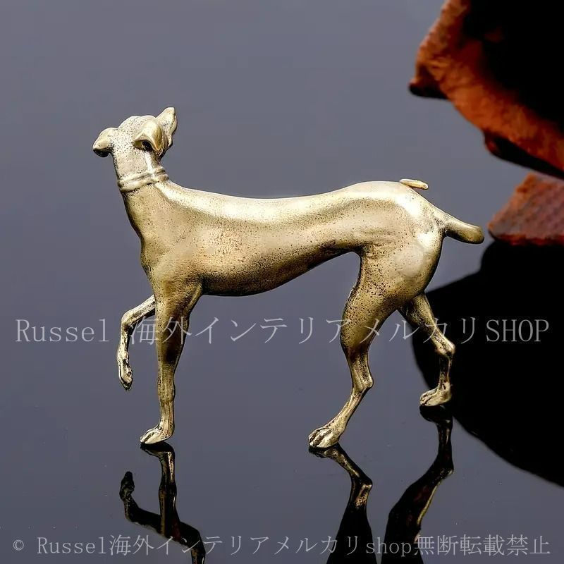 新品・未使用】置物 犬 グレイハウンド アンティーク調