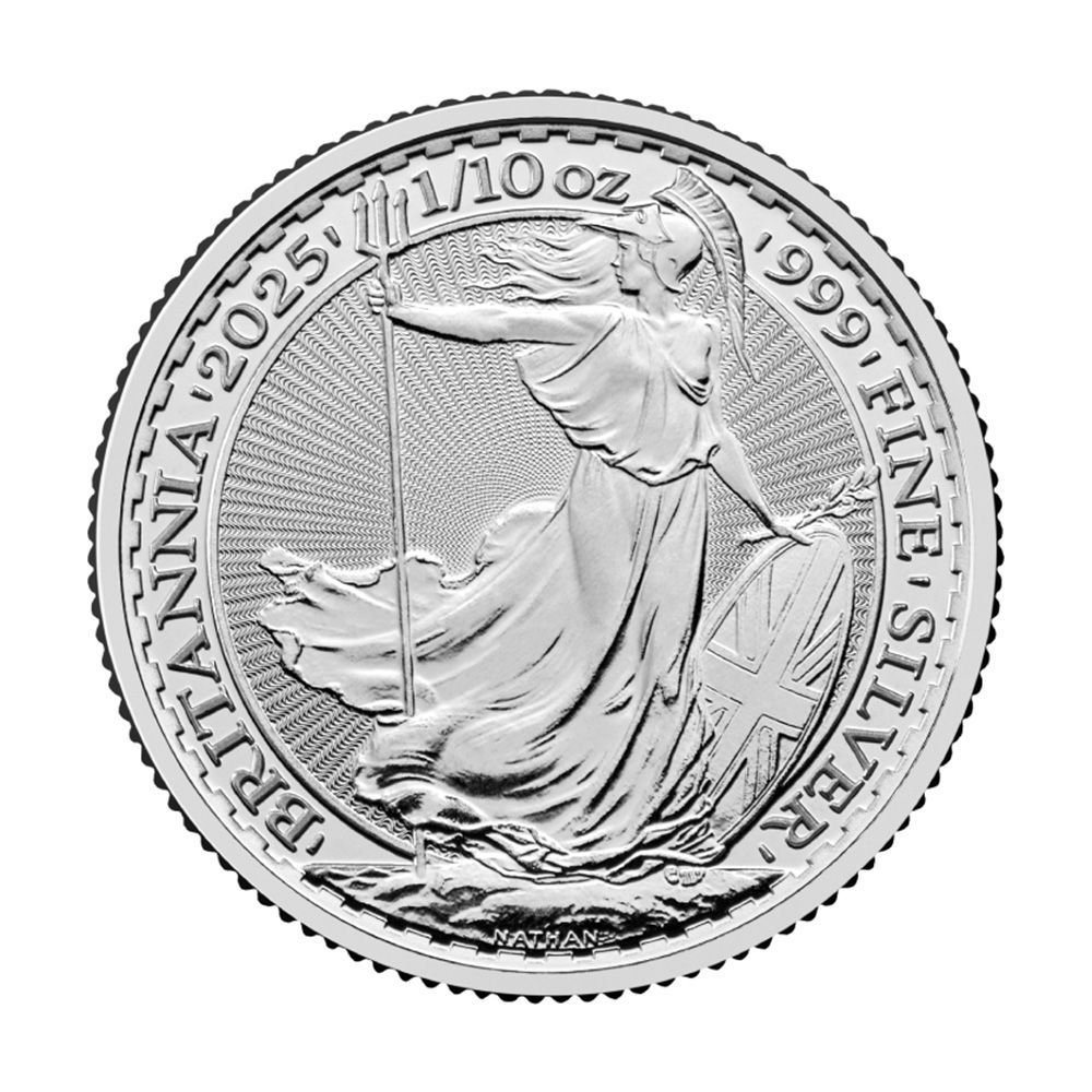 ブリタニア 20ペンス 1/10オンス 銀貨 9枚ケース付き イギリス 2025 チャールズ3世 ブリタニア 20ペンス 1/10オンス