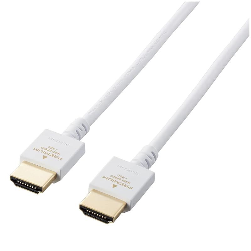 エレコム HDMIケーブル 1.5m プレミアム 4K 2K (60P) HDR対応 やわらかケーブル ホワイト DH-HDP14EY15WH 0