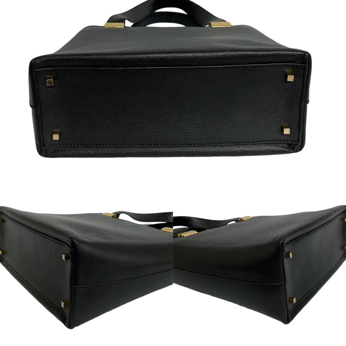 フェラガモ　トートバッグ　美品　Ferragamo 極 美品 レア品 Salvatore Ferragamo フェラガモ ロゴ 型押し 金具