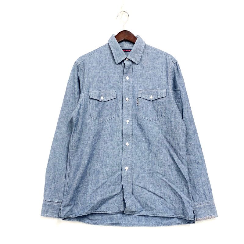 メンズ BLUE BLUE ブルーブルー LS CHAMBRAY WORK SHIRT 700016-562 ロングスリーブ シャンブレー ワークシャツ 長袖 トップス 145-250402-as-09-IZU