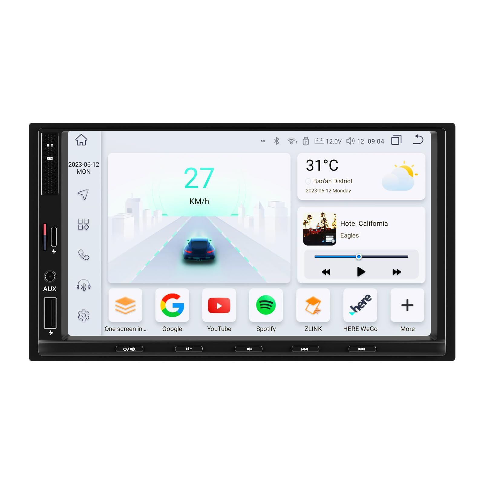 KooDux 7インチ2 DINアンドロイド車載ナビゲーションラジオ、車載ディスプレイは無線carplayu0026アンドロイドautou0026mirror link機能をサポートし、GPSナビゲーション/Bluetooth/WIFI/急速充電USBをサポー