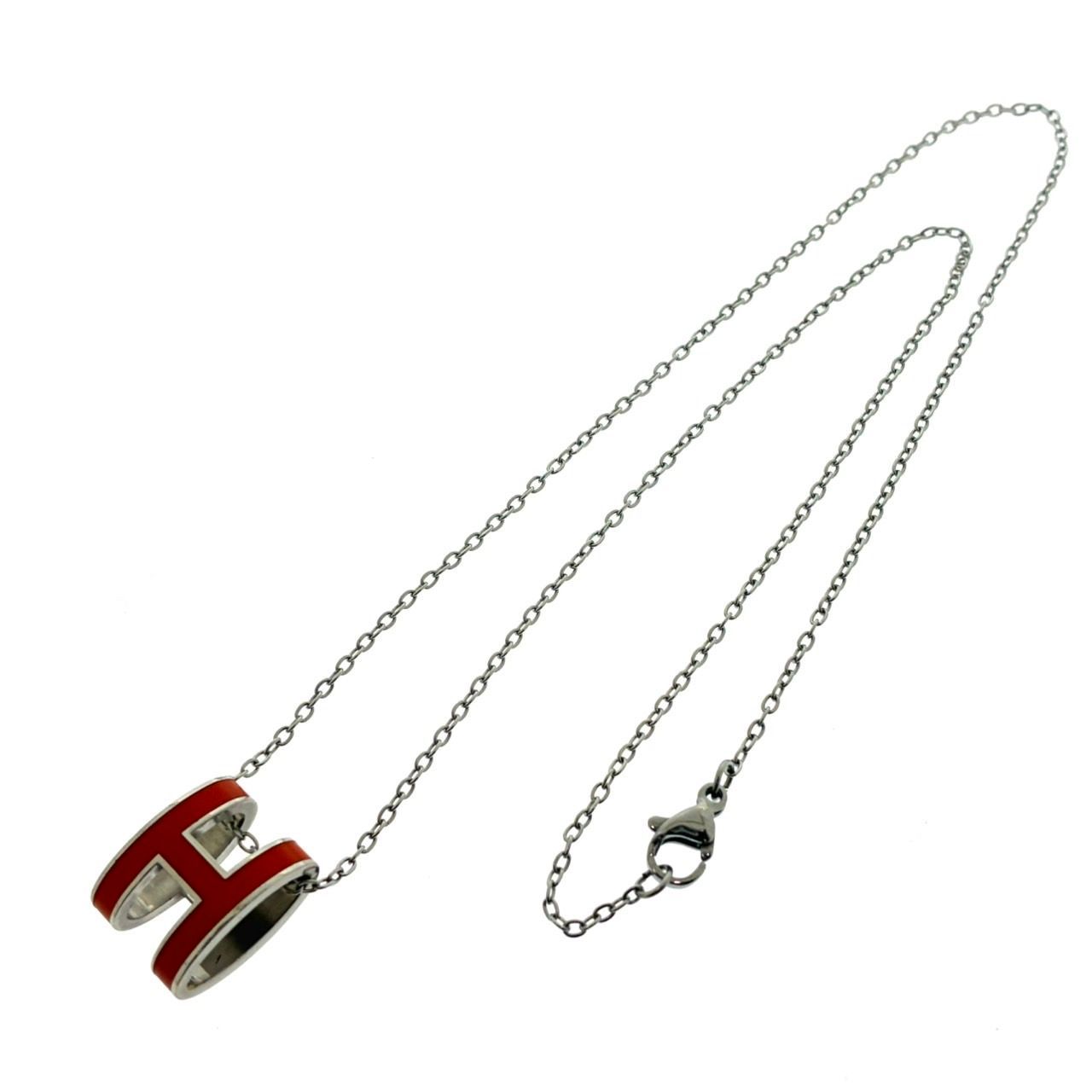 エルメス HERMES ネックレス ポップH ポップアッシュ オレンジ
