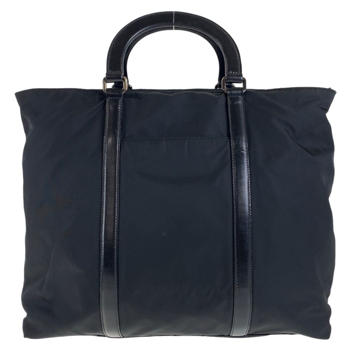 PRADA 2way トートバッグ 三角ロゴ ナイロン テスート レザー 黒 PRADA