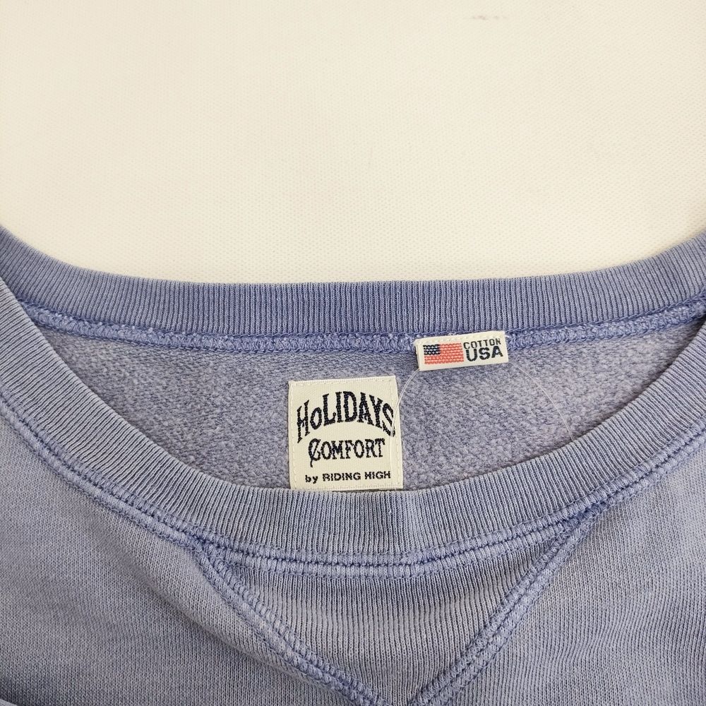 Riding High Holidays Comfort ひび割れプリント USAコットン スウェット ブルー系 ライディングハイ 5-0509M 259177 Riding High Holidays Comfort ひび割れプリント USAコットン
