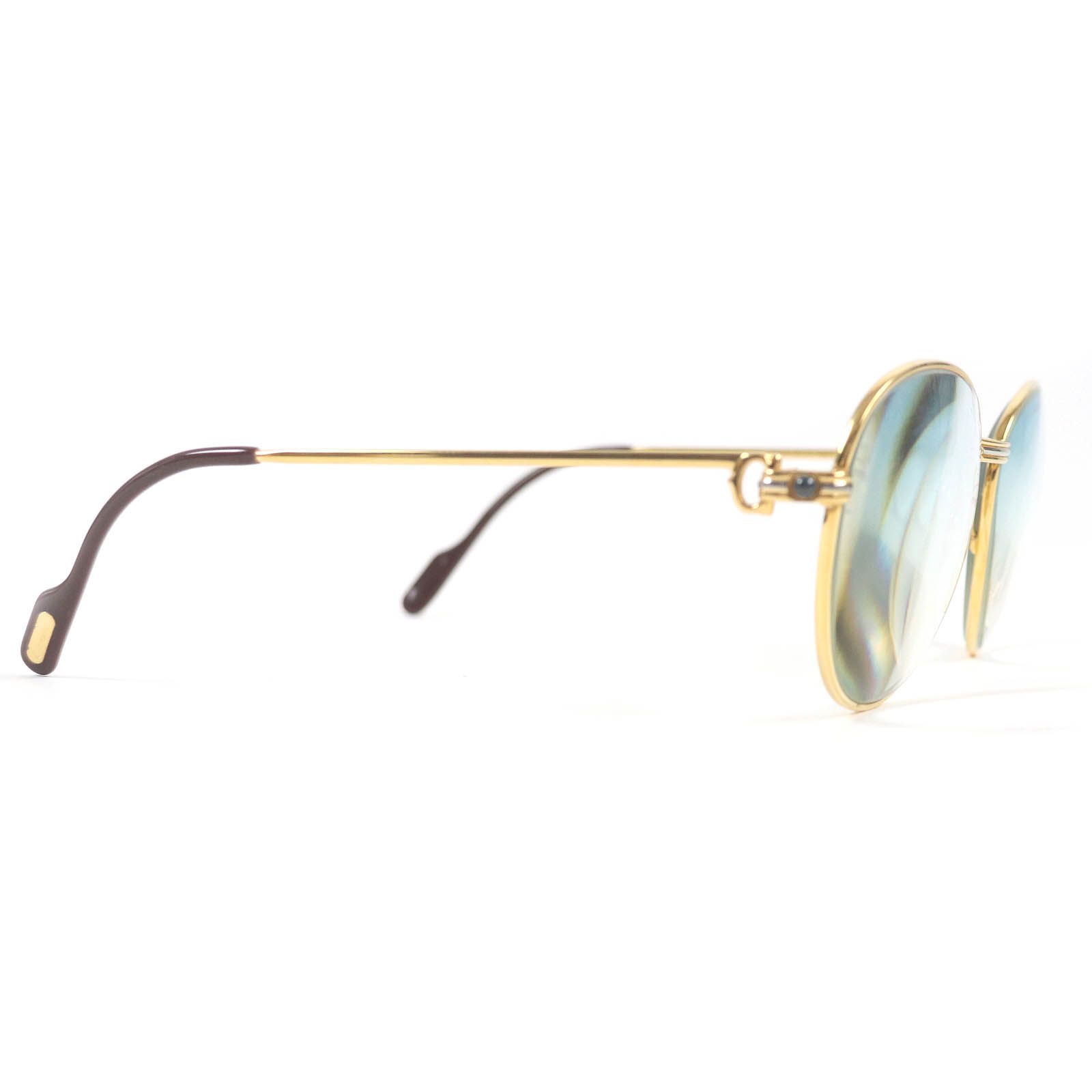 カルティエCartierサファイア入りメガネ眼鏡サングラスフレーム箱書類  