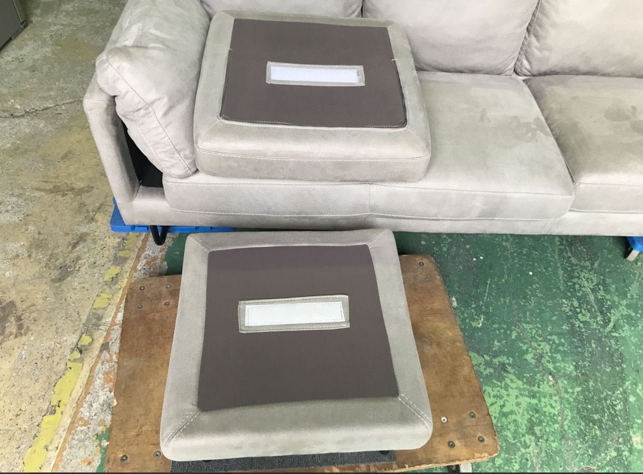 ワタリジャパン ソファ 3人がけ オットマン付き ライトグレー HTL