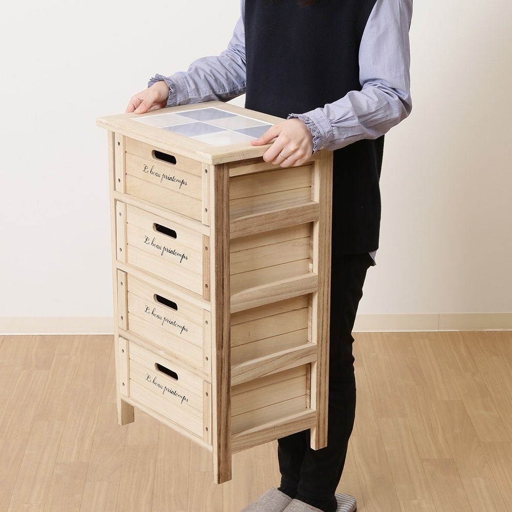 マルチ木製4段ボックス 4123