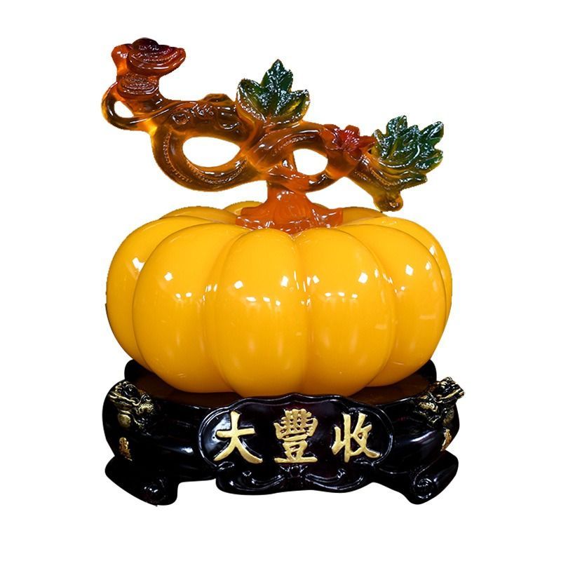 かぼちゃ カボチャ 置物 オブジェ イエロー 黄 樹脂製 綺麗