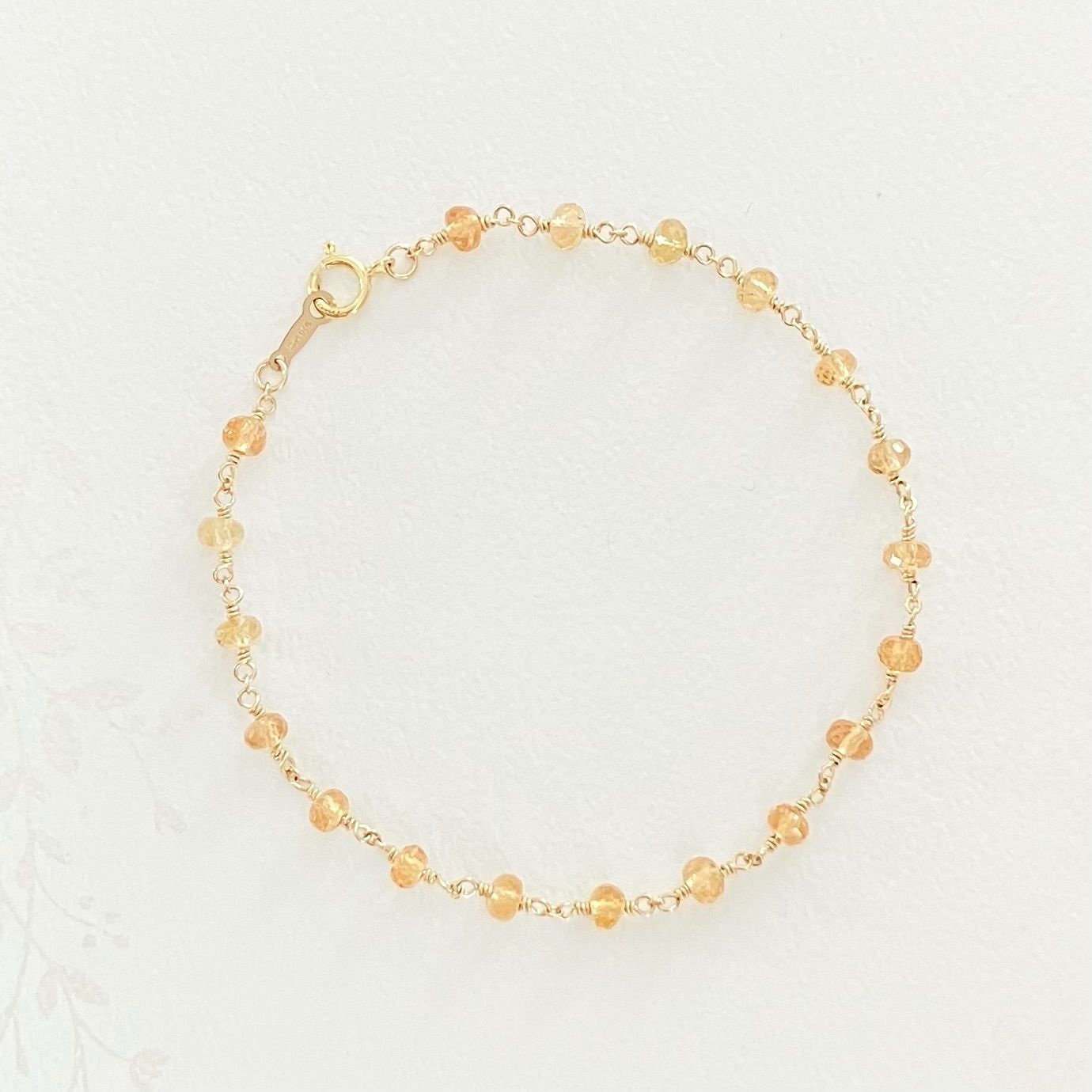 14kgf  インペリアルトパーズxアパタイト✧*。ブレスレット◝✩ 高品質〉インペリアルトパーズのブレスレット【14kgf】 - メルカリ